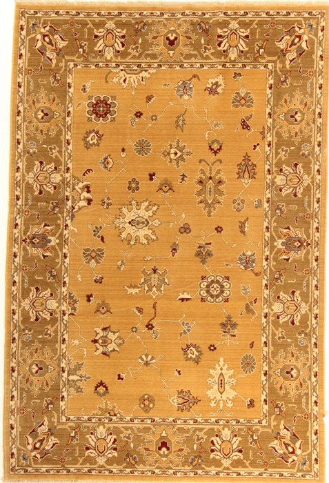Chobi Yellow Machine Made 66 X 98  Area Rug 300-17656 Image 0