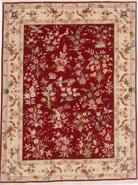 Tabriz Red Hand Knotted 411 X 67 Area Rug 251-17661 Image 0