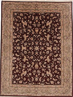 Chinese Tabriz Red Rectangle 9x12 ft Wool Carpet 17671