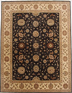 Indian Ziegler Black Rectangle 12x15 ft Wool Carpet 17673