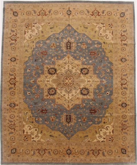 Serapi Blue Hand Knotted 120 X 148  Area Rug 250-17675 Image 0