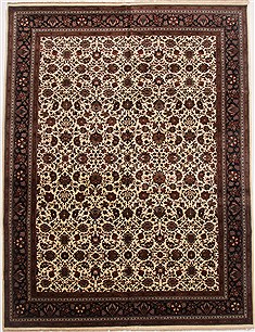 Indian Kashmar Beige Rectangle 12x15 ft Wool Carpet 17679