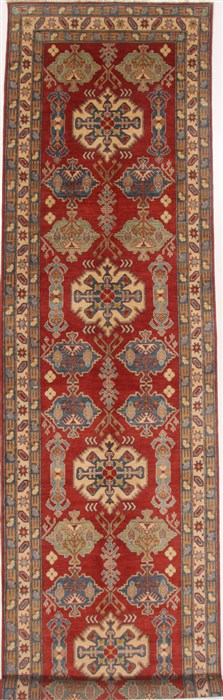 Kazak Red Runner Hand Knotted 411 X 182  Area Rug 250-17684 Image 0