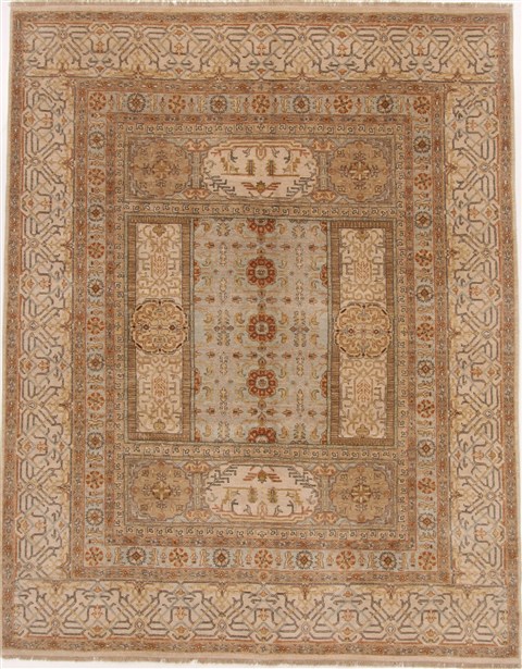 Modern Blue Hand Knotted 80 X 102 Area Rug 250-17705 Image 0