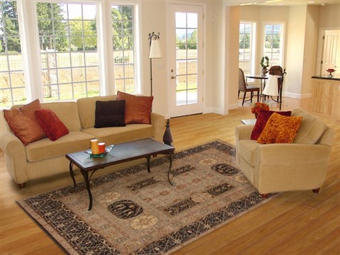 Modern Blue Hand Knotted 80 X 103 Area Rug 250-17706 Image 4