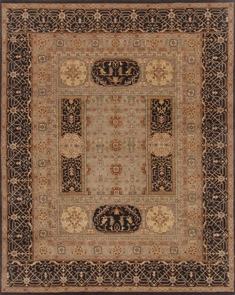 Modern Blue Hand Knotted 80 X 103 Area Rug 250-17706 Image 0