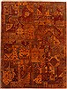 Patchwork Multicolor Hand Knotted 79 X 101  Area Rug 250-17715 Thumb 0