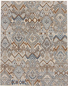 Indian Modern Blue Rectangle 8x10 ft Wool Carpet 17722
