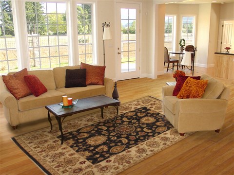 Pishavar Yellow Hand Knotted 81 X 102 Area Rug 300-17723 Image 4