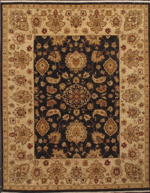 Pishavar Yellow Hand Knotted 81 X 102 Area Rug 300-17723 Image 0