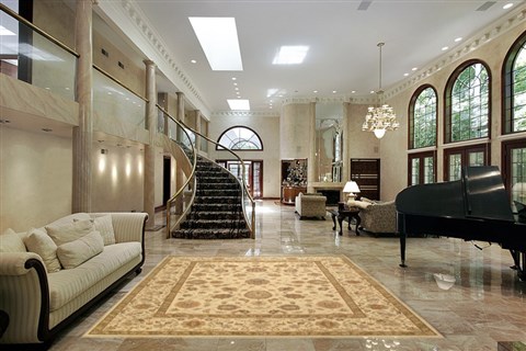 Pishavar Beige Hand Knotted 82 X 100 Area Rug 300-17733 Image 1