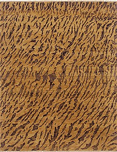Indian Modern Brown Rectangle 8x10 ft Wool Carpet 17743