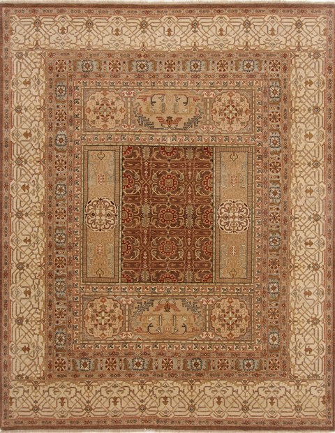 Modern Brown Hand Knotted 81 X 105 Area Rug 250-17744 Image 0