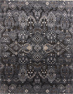 Indian Modern Blue Rectangle 8x10 ft Wool Carpet 17767