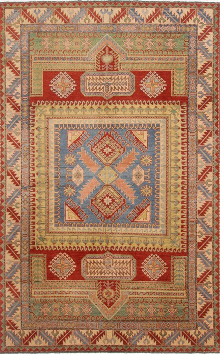 Kazak Multicolor Hand Knotted 73 X 117  Area Rug 250-17768 Image 0