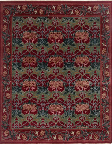 Modern Red Hand Knotted 92 X 1111 Area Rug 250-17773 Image 0