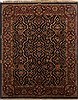 Agra Black Hand Knotted 90 X 113  Area Rug 251-17779 Thumb 0
