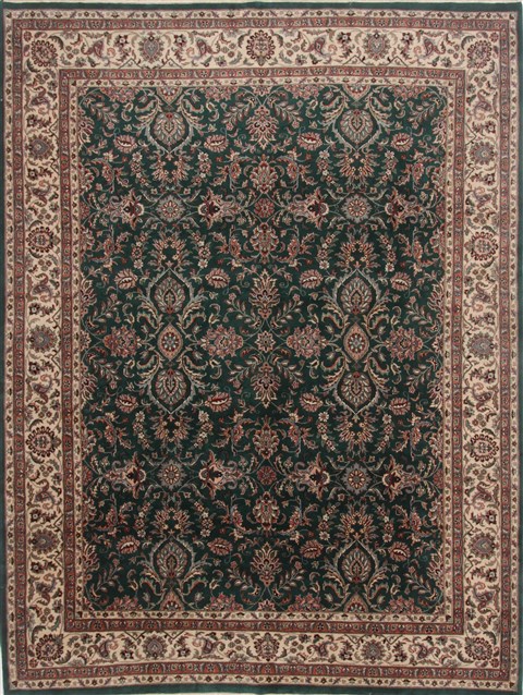 Kashan Green Hand Knotted 810 X 120 Area Rug 250-17780 Image 0