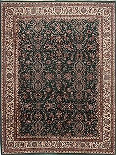 Kashan Green Hand Knotted 8'10" X 12'0"  Area Rug 250-17780