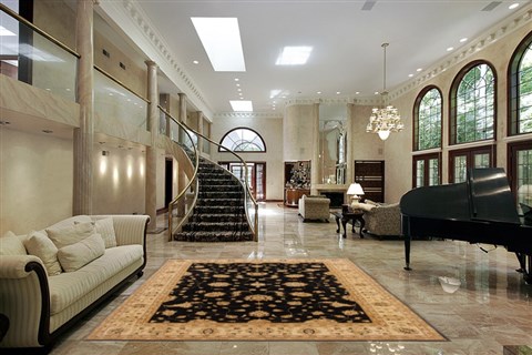 Ziegler Black Hand Knotted 90 X 119 Area Rug 250-17783 Image 1