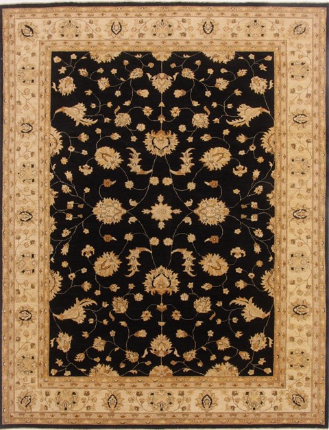 Ziegler Black Hand Knotted 90 X 119 Area Rug 250-17783 Image 0