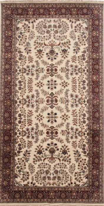 Kashan Beige Hand Knotted 60 X 117  Area Rug 250-17784 Image 0