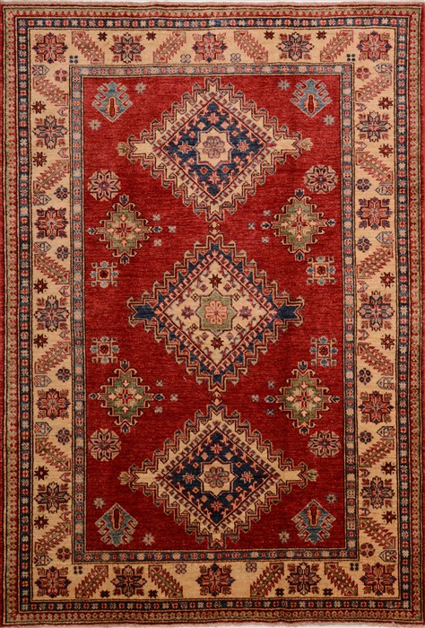 Kazak Red Hand Knotted 51 X 74 Area Rug 100-17805 Image 0