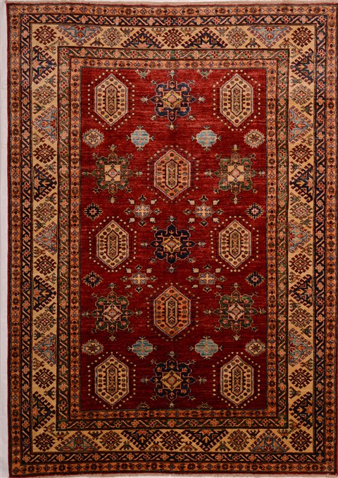 Kazak Red Hand Knotted 57 X 79  Area Rug 100-17806 Image 0