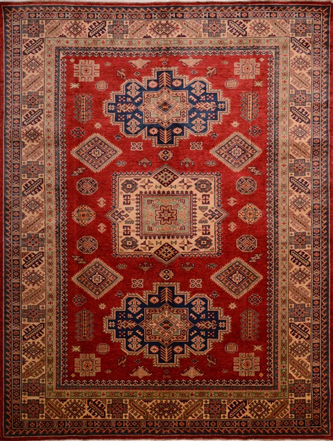 Kazak Red Square Hand Knotted 68 X 86  Area Rug 100-17808 Image 0