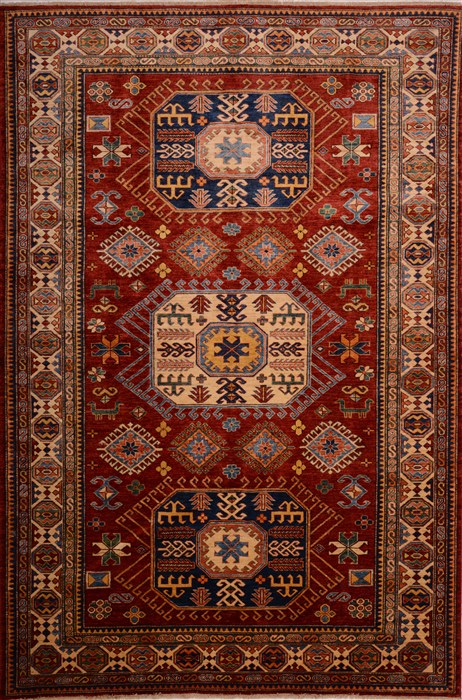 Kazak Red Hand Knotted 611 X 100 Area Rug 100-17809 Image 0