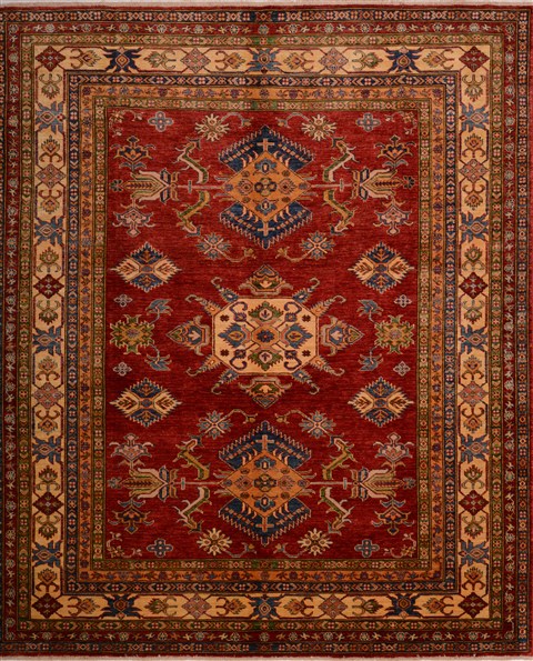 Kazak Red Square Hand Knotted 70 X 80  Area Rug 100-17812 Image 0