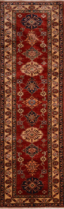 Kazak Red Runner Hand Knotted 26 X 81  Area Rug 100-17815 Image 0