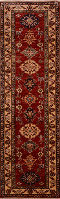 Kazak Red Runner Hand Knotted 26 X 81  Area Rug 100-17816 Image 0