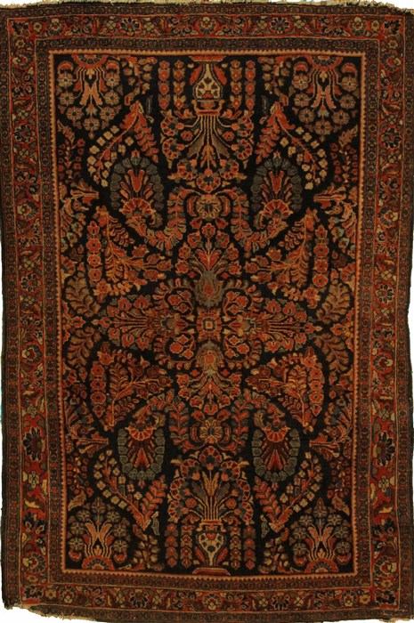 Sarouk Blue Hand Knotted 35 X 50 Area Rug 400-17820 Image 0