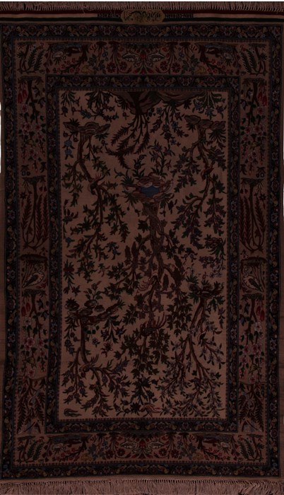 Isfahan Beige Hand Knotted 36 X 66  Area Rug 400-17831 Image 0