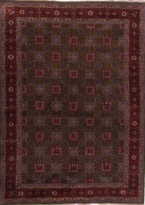 Kashan Green Hand Knotted 69 X 96  Area Rug 400-17838 Image 0