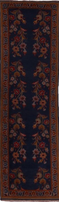 Kerman Blue Runner Hand Knotted 18 X 51  Area Rug 400-17839 Image 0