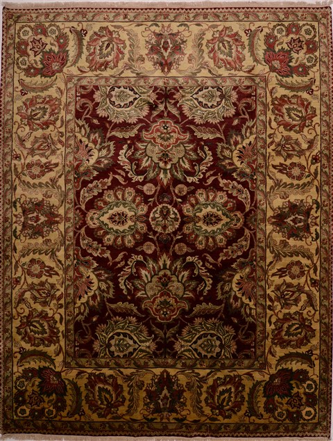 Jaipur Beige Hand Knotted 91 X 118 Area Rug 100-17841 Image 0