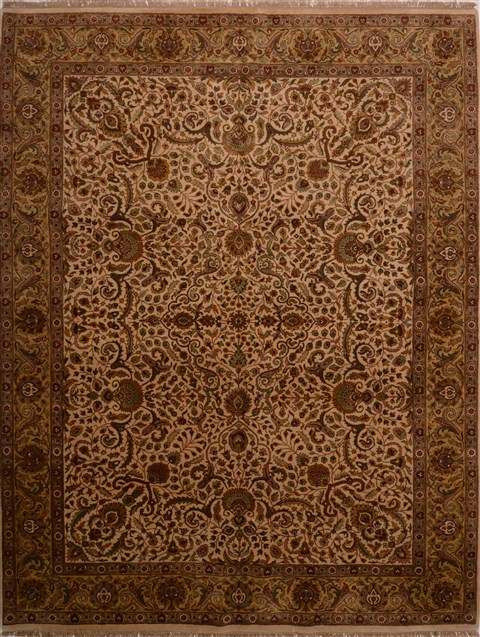 Jaipur Beige Hand Knotted 91 X 119 Area Rug 100-17842 Image 0