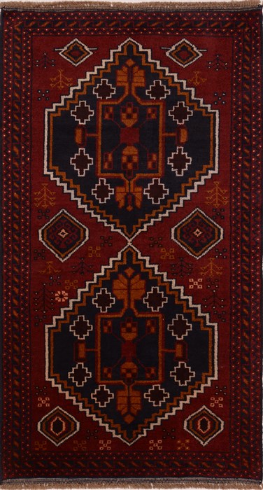 Baluch Red Hand Knotted 36 X 64  Area Rug 100-17850 Image 0