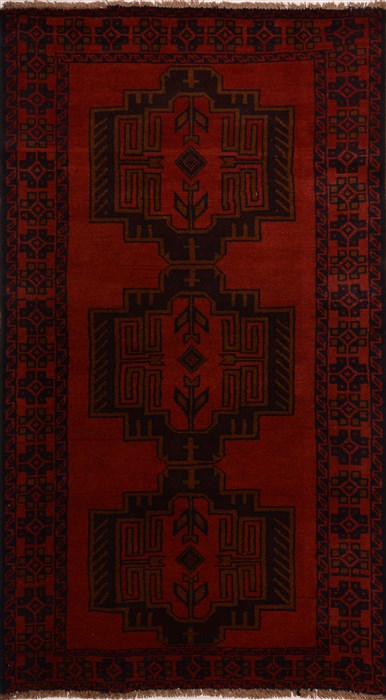 Baluch Red Hand Knotted 37 X 64 Area Rug 100-17852 Image 0