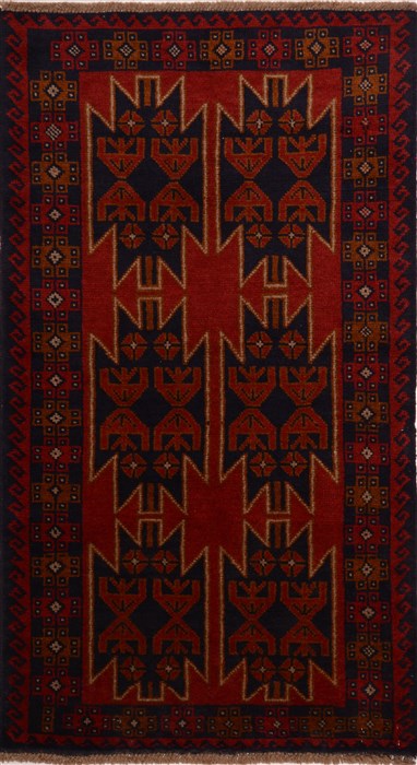 Baluch Red Hand Knotted 35 X 61  Area Rug 100-17853 Image 0