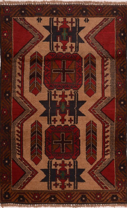 Baluch Red Hand Knotted 29 X 45  Area Rug 100-17860 Image 0