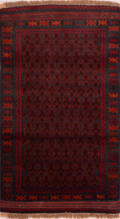 Baluch Red Hand Knotted 29 X 47 Area Rug 100-17862 Image 0