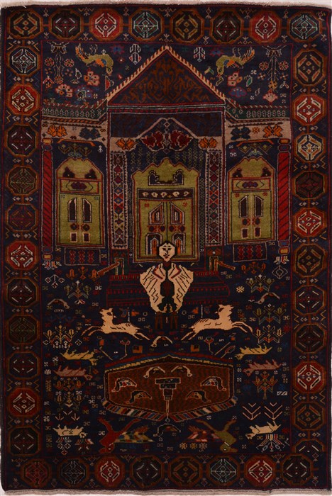 Baluch Green Hand Knotted 42 X 62 Area Rug 100-17877 Image 0