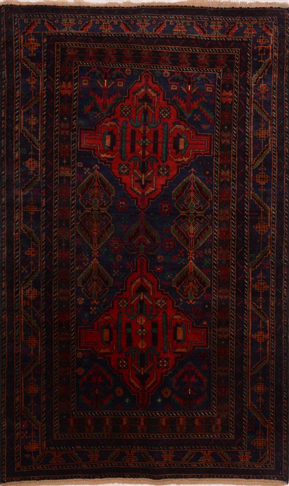 Baluch Red Hand Knotted 40 X 65 Area Rug 100-17878 Image 0