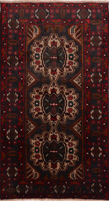 Baluch Red Hand Knotted 37 X 65 Area Rug 100-17890 Image 0