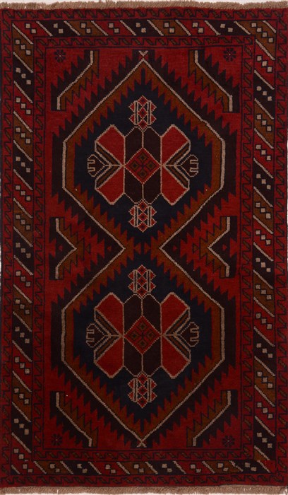 Baluch Red Hand Knotted 38 X 61 Area Rug 100-17891 Image 0