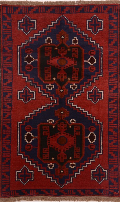 Baluch Red Hand Knotted 28 X 45  Area Rug 100-17897 Image 0