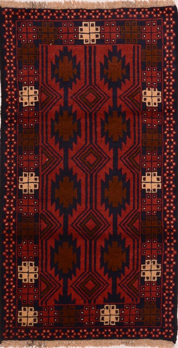 Baluch Red Hand Knotted 26 X 46  Area Rug 100-17899 Image 0